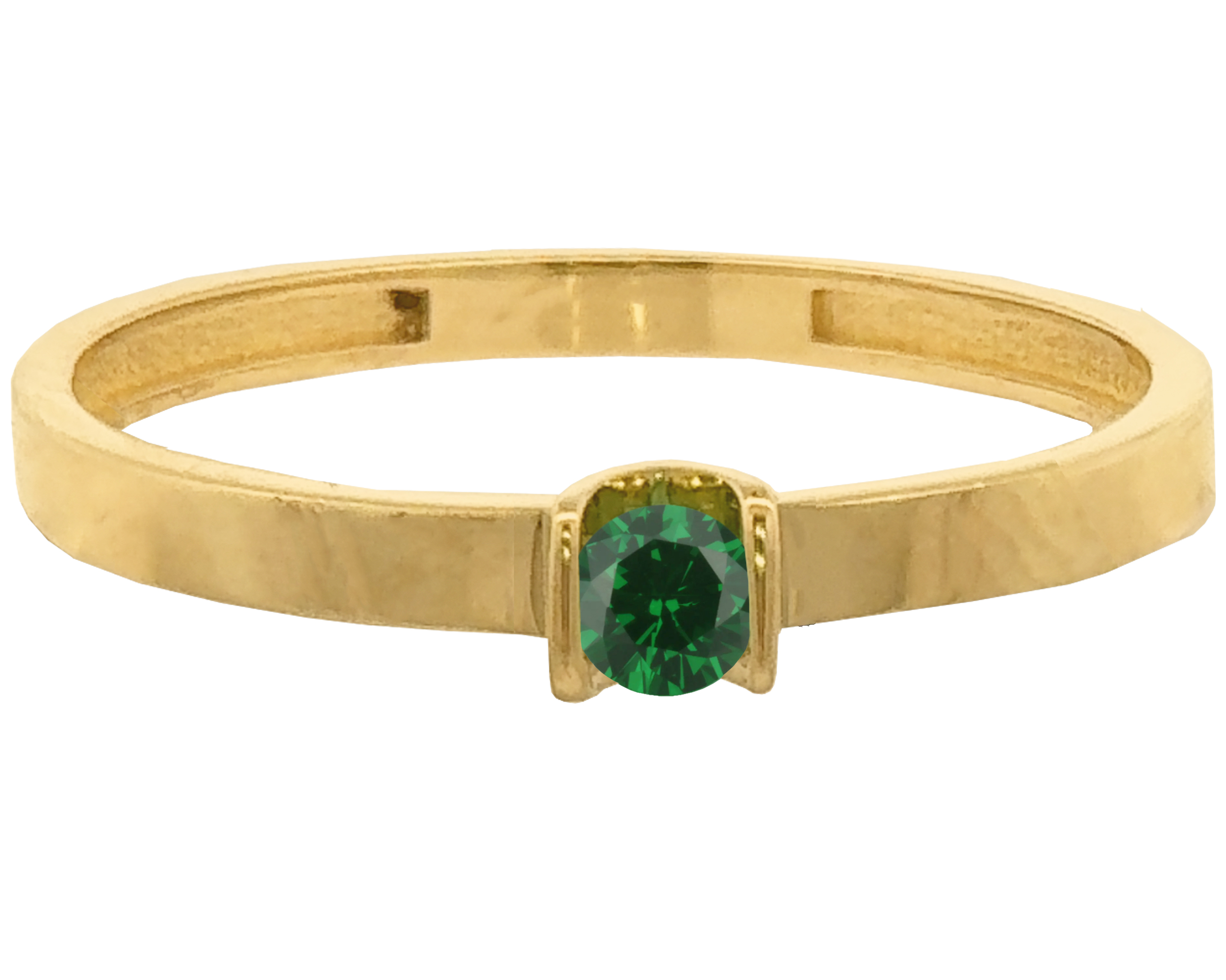 Foto 1 | Anillo Solitario Verde #7 Horoz 10k Ci191
