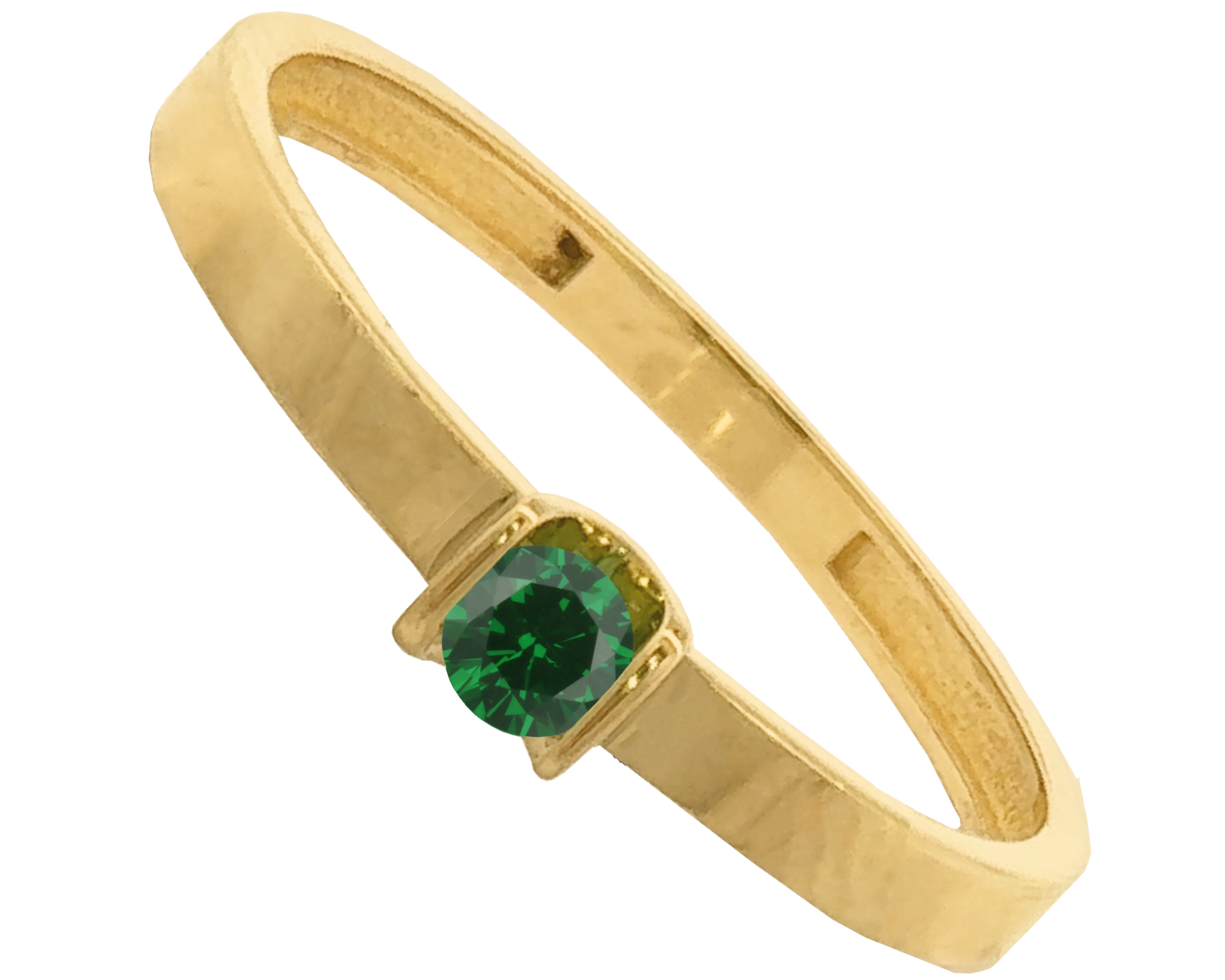 Foto 3 pulgar | Anillo Solitario Verde #7 Horoz 10k Ci191