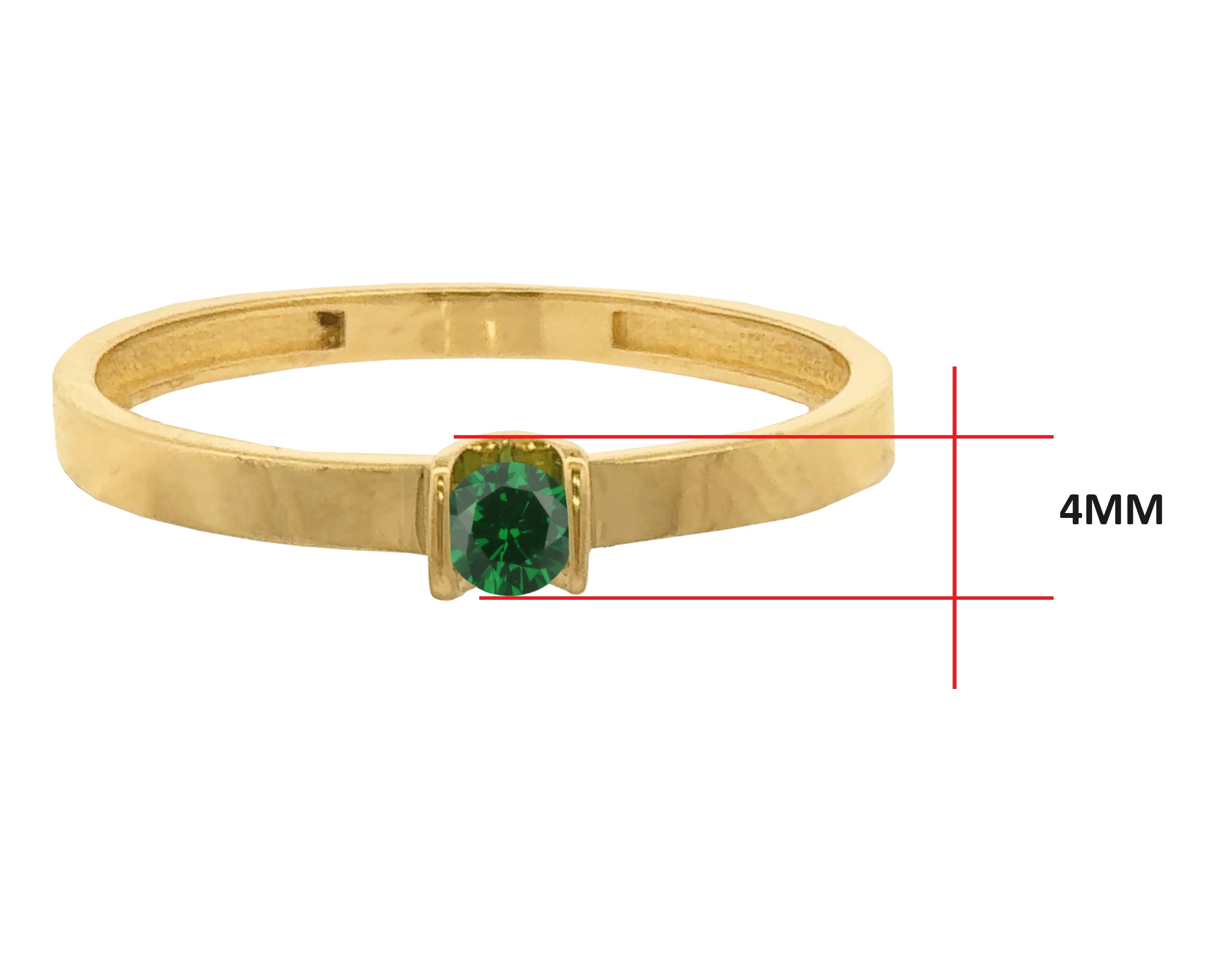 Foto 5 pulgar | Anillo Solitario Verde #7 Horoz 10k Ci191