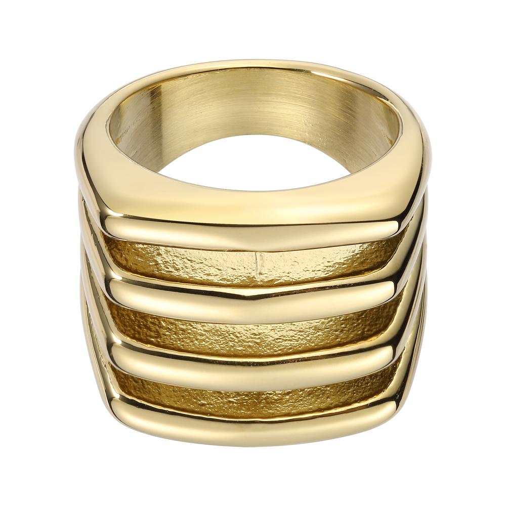 Anillo De Acero Inoxidable Enso Para Dama Eicn232129g Dorado