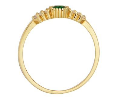 Foto 3 | Anillo Oval Griego Esmeralda #8 Horoz Oro 10k C1131