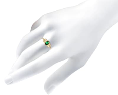 Foto 4 | Anillo Oval Griego Esmeralda #8 Horoz Oro 10k C1131