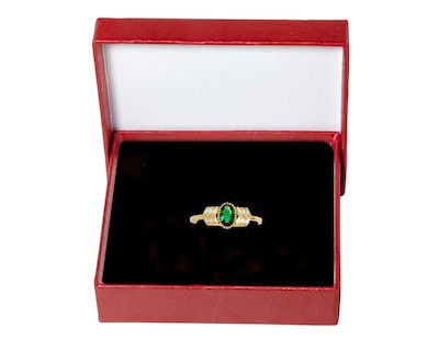 Foto 5 | Anillo Oval Griego Esmeralda #8 Horoz Oro 10k C1131