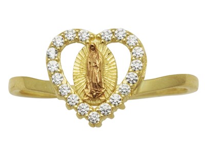 Foto 2 | Anillo Guadalupe Rosa Corazón #7 Horoz Oro 10k C1138