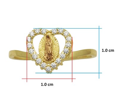 Foto 6 | Anillo Guadalupe Rosa Corazón #7 Horoz Oro 10k C1138