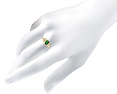 Foto 4 | Anillo Oval Griego Esmeralda #7 Horoz Oro 10k C1130