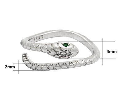 Foto 7 | Anillo Serpiente Abierto #7 Horoz Plata .925 Cp72