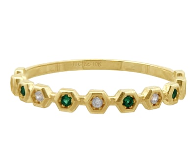 Foto 1 | Anillo Churumbela Verde/blanca Horoz #7 10k Ci239