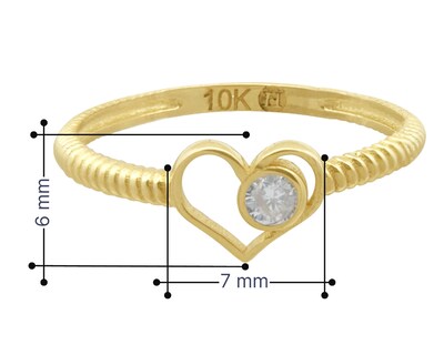 Foto 6 | Anillo Corazón Con Mini Circonia #7 Horoz 10k Ci235