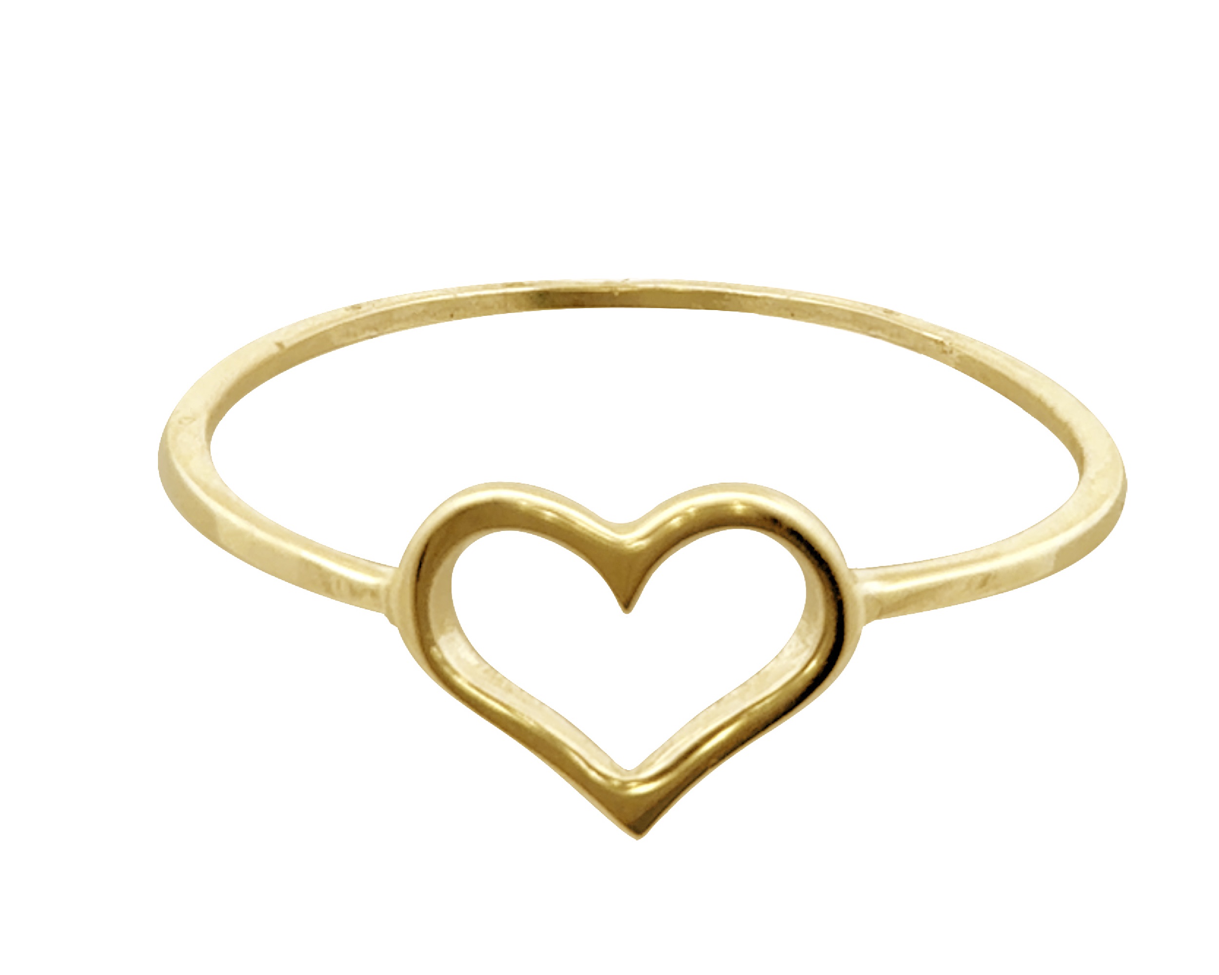 Anillo Corazón Lineal Horoz #7 10k Ci233