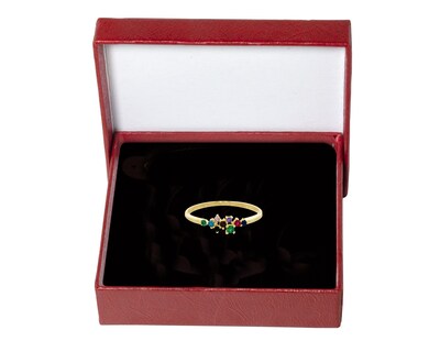 Foto 4 | Anillo Circonias De Colores #7 Horoz 10k Ci236