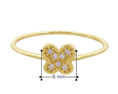 Foto 6 | Anillo Mariposa Con Circonias #7 Horoz 10k Ci238