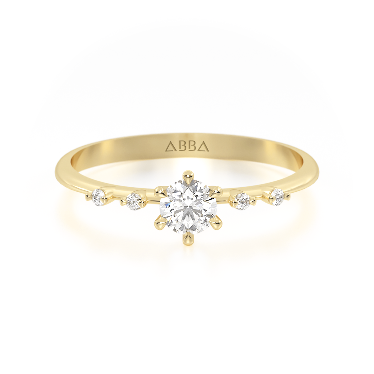 Foto 2 pulgar | Anillo de Promesa Oro 10k Jasmin Abba Joyas Talla 7.5