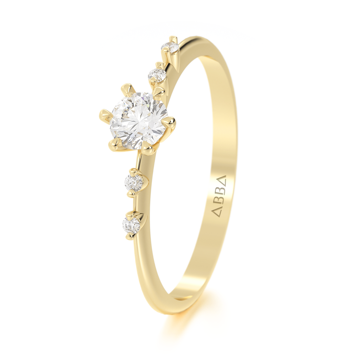 Foto 3 pulgar | Anillo de Promesa Oro 10k Jasmin Abba Joyas Talla 7.5