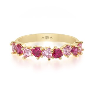 Foto 1 | Churumbela Oro 10k Gemas Corazones Rosas Abba Joyas Talla 9