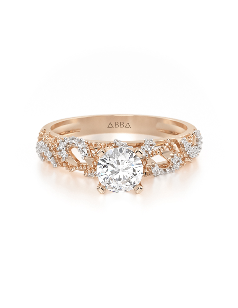 Foto 2 pulgar | Anillo de Compromiso Oro 14k Vintage Thin Abba Joyas Talla 6.5