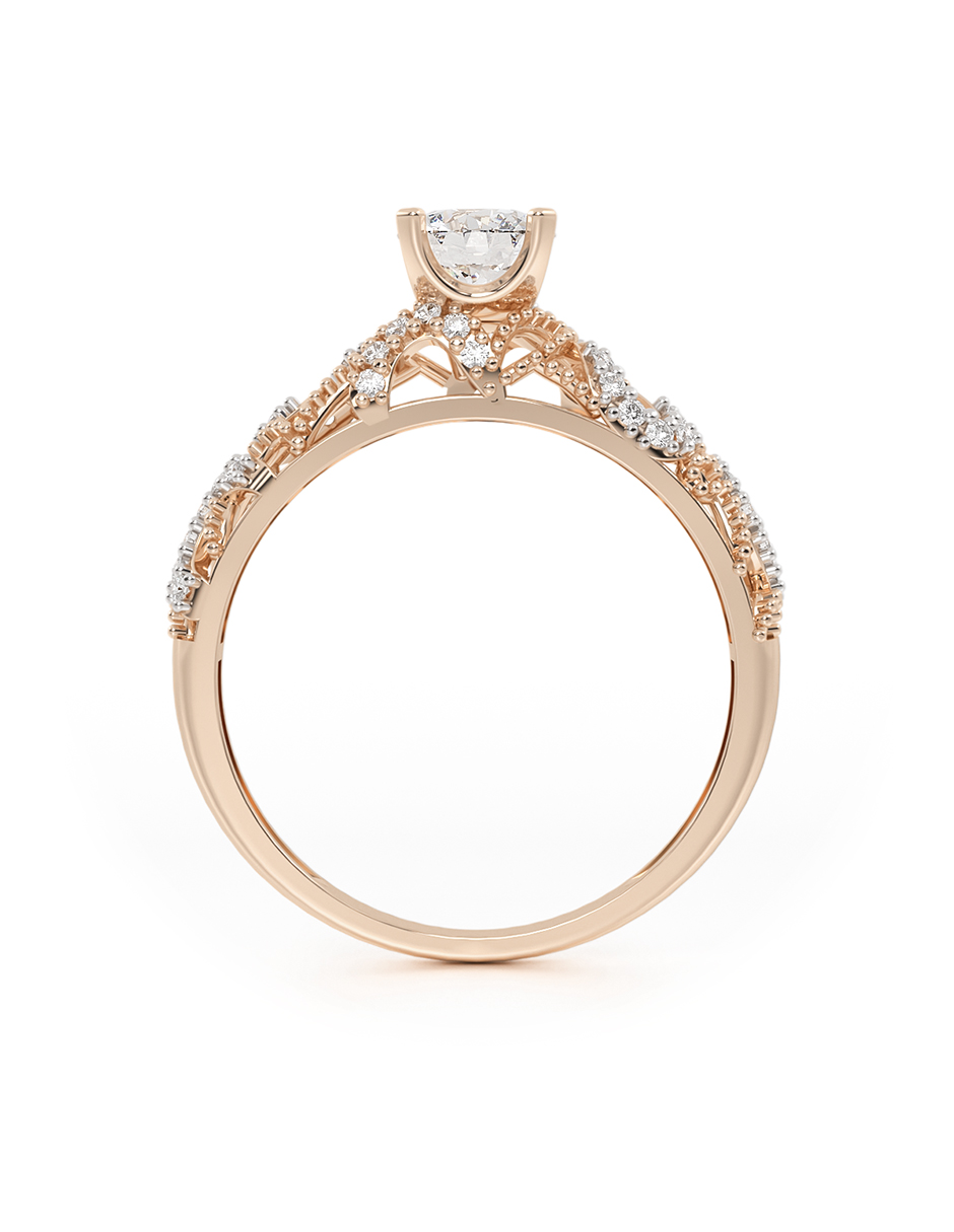 Foto 4 pulgar | Anillo de Compromiso Oro 14k Vintage Thin Abba Joyas Talla 6.5