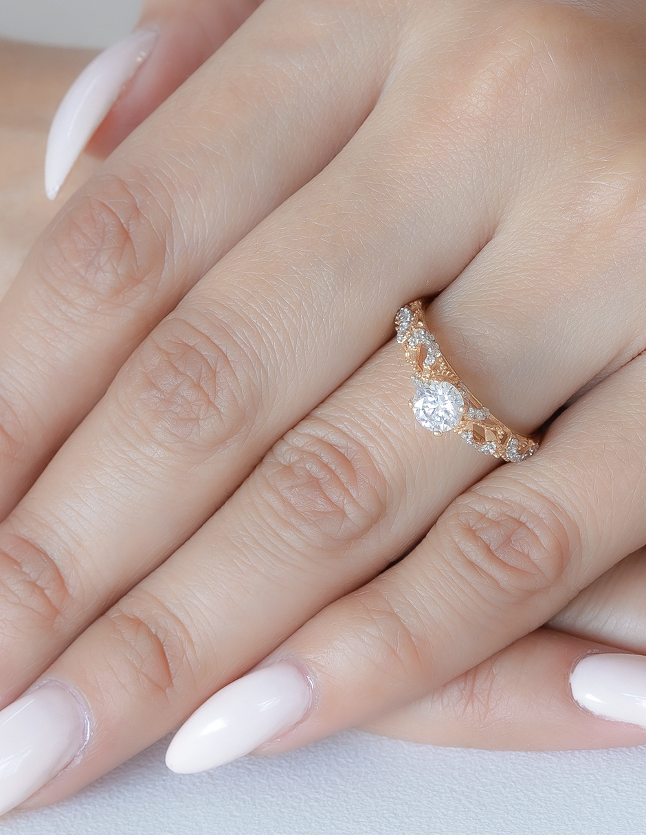 Foto 5 pulgar | Anillo de Compromiso Oro 14k Vintage Thin Abba Joyas Talla 6.5