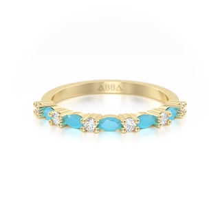 Foto 1 | Churumbela Oro 10k Marquise Piedra Turquesa Abba Joyas Talla 6