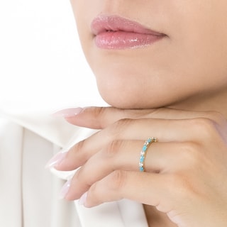 Foto 4 | Churumbela Oro 10k Marquise Piedra Turquesa Abba Joyas Talla 5