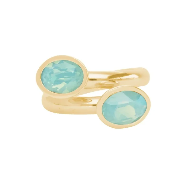 Foto 2 pulgar | Anillo Bañado en Oro 14k con Cristal para Mujer