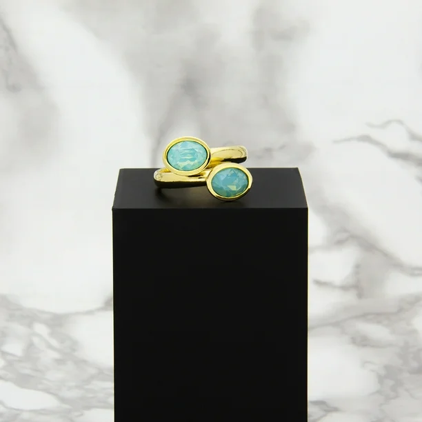Foto 3 pulgar | Anillo Bañado en Oro 14k con Cristal para Mujer