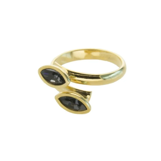 Anillo Bañado en Oro 14k con Cristal Navette para Mujer