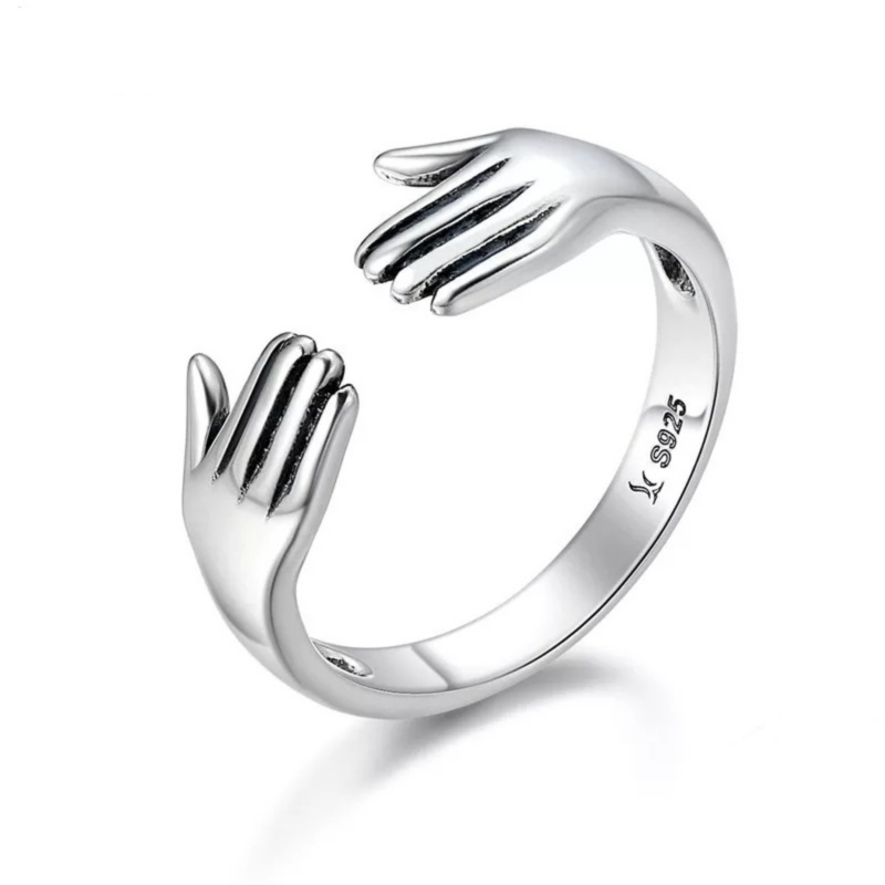 Anillo De Plata 925 Ajustable Hug Para Mujer - Venta Internacional.