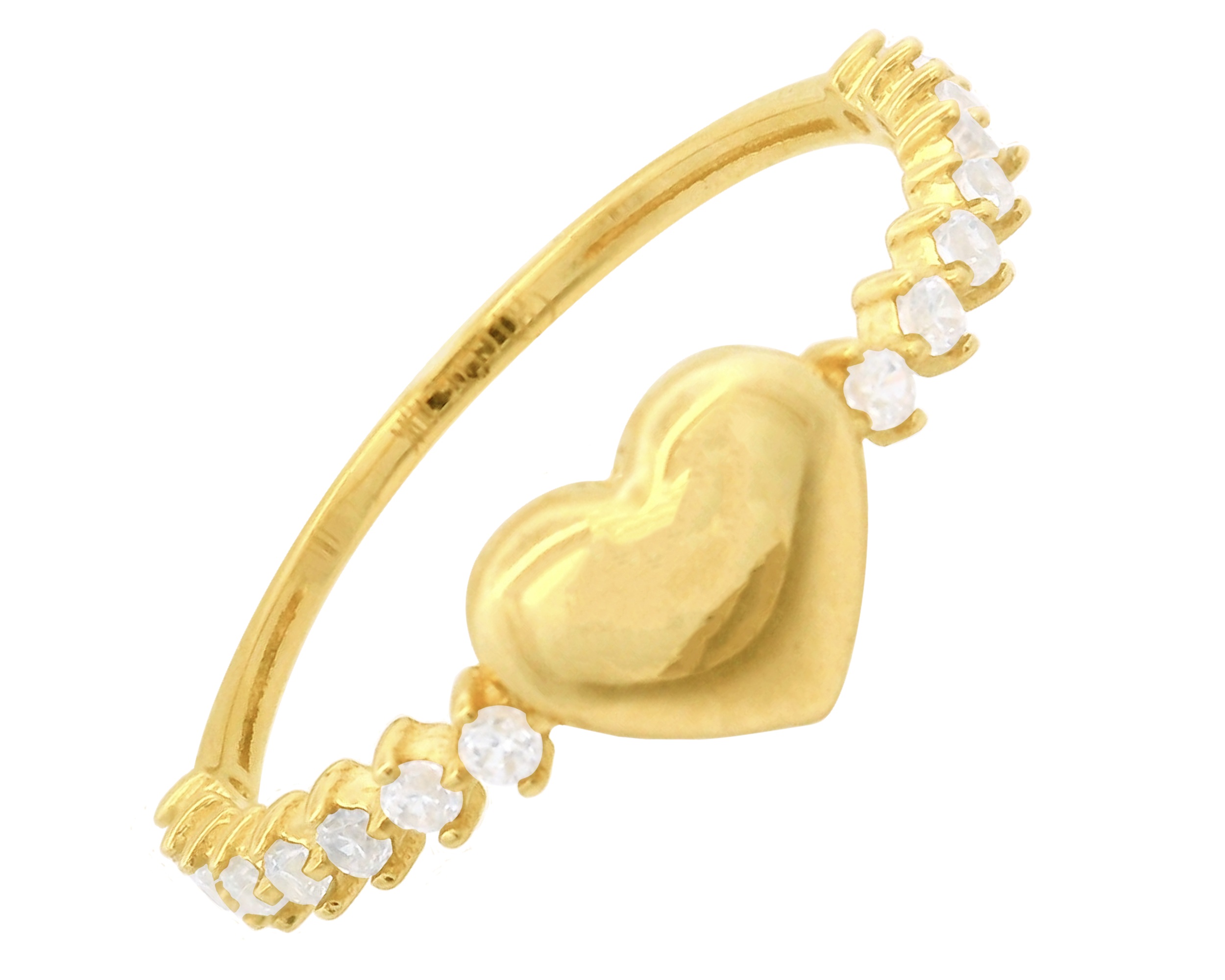 Foto 2 | Anillo Corazón Liso Con Circonias #6 Horoz 10k Ci284