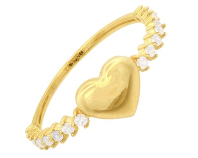 Foto 2 | Anillo Corazón Liso Con Circonias #6 Horoz 10k Ci284