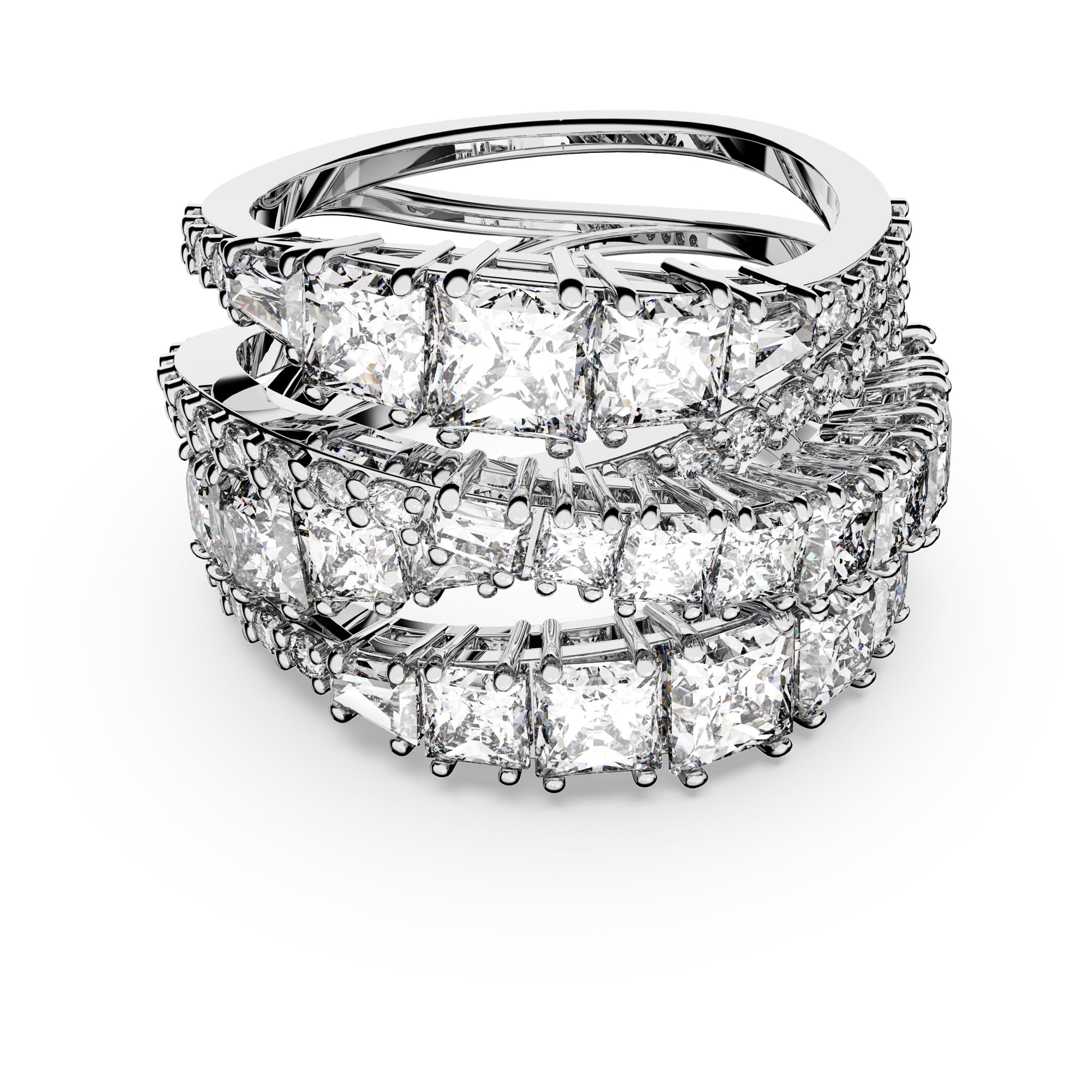 Foto 2 pulgar | Anillo Swarovski Hyperbola Con Cortes Mixtos En Cristal Transparente - Venta Internacional.