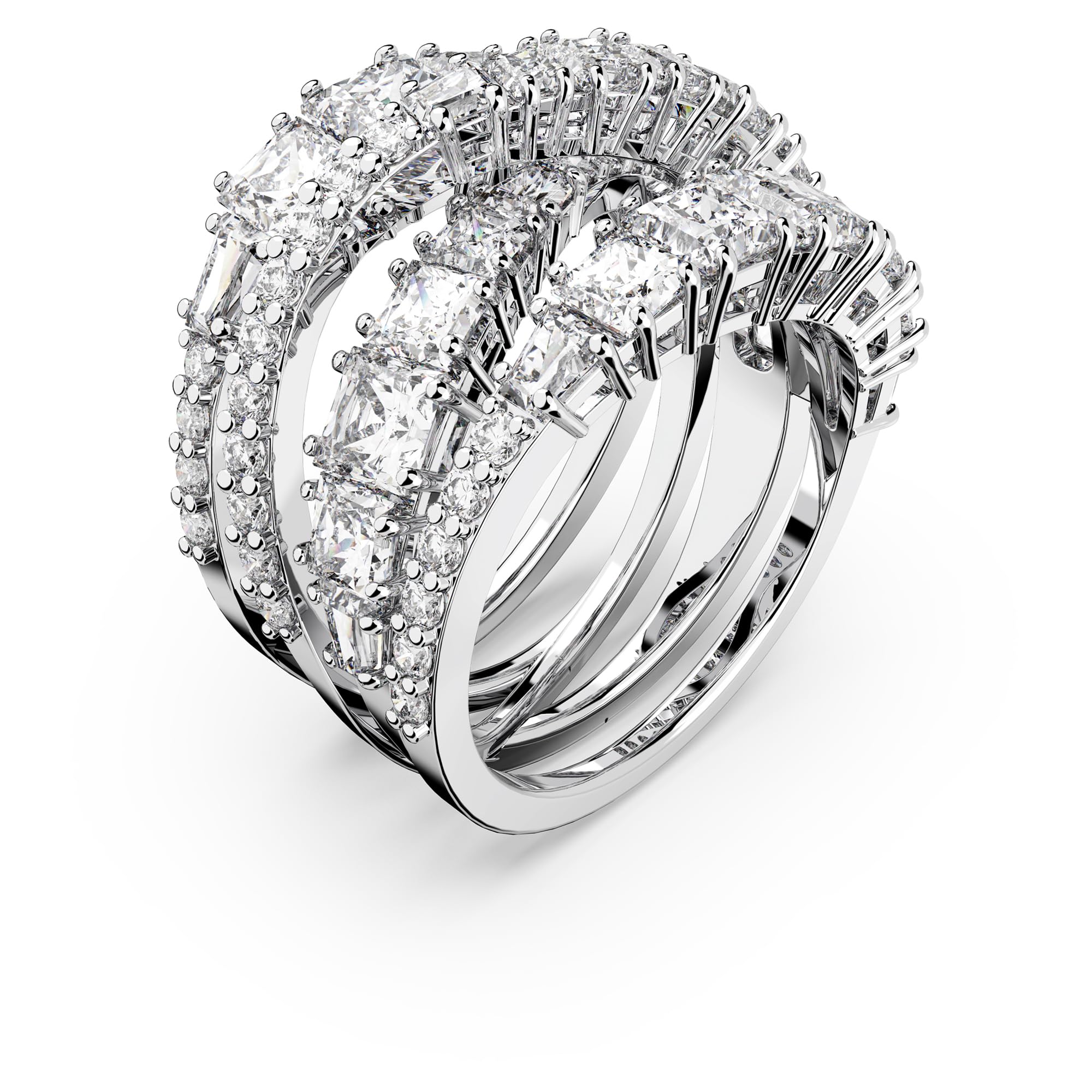 Foto 3 pulgar | Anillo Swarovski Hyperbola Con Cortes Mixtos En Cristal Transparente - Venta Internacional.