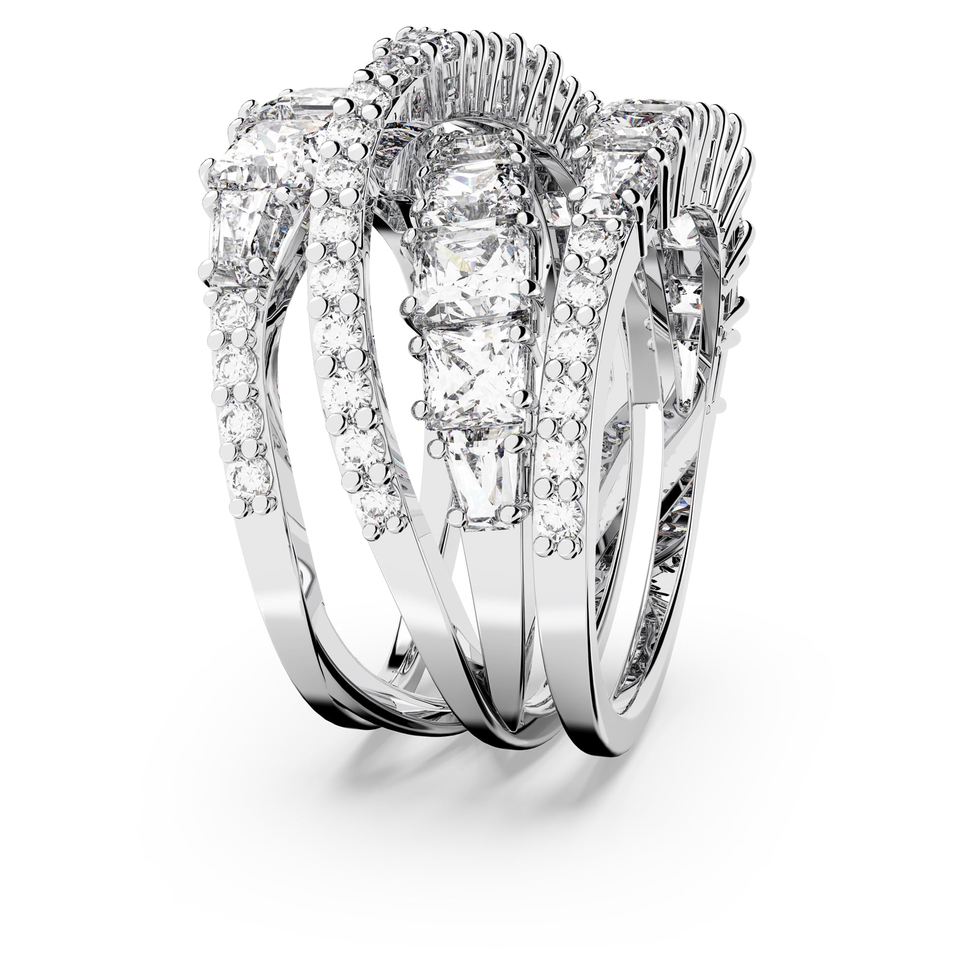 Foto 4 pulgar | Anillo Swarovski Hyperbola Con Cortes Mixtos En Cristal Transparente - Venta Internacional.
