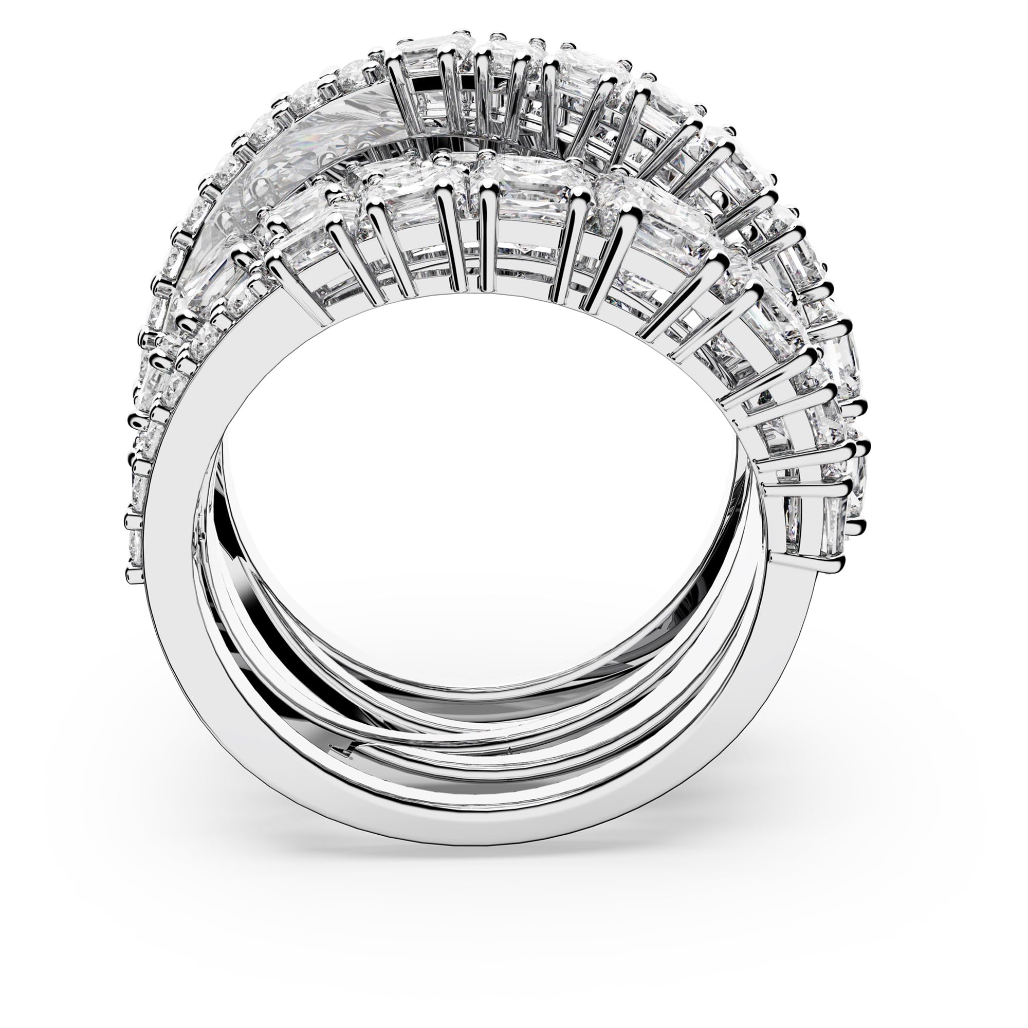 Foto 5 pulgar | Anillo Swarovski Hyperbola Con Cortes Mixtos En Cristal Transparente - Venta Internacional.