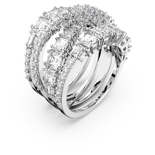 Foto 2 | Anillo Swarovski Hyperbola Con Cortes Mixtos En Cristal Transparente - Venta Internacional.