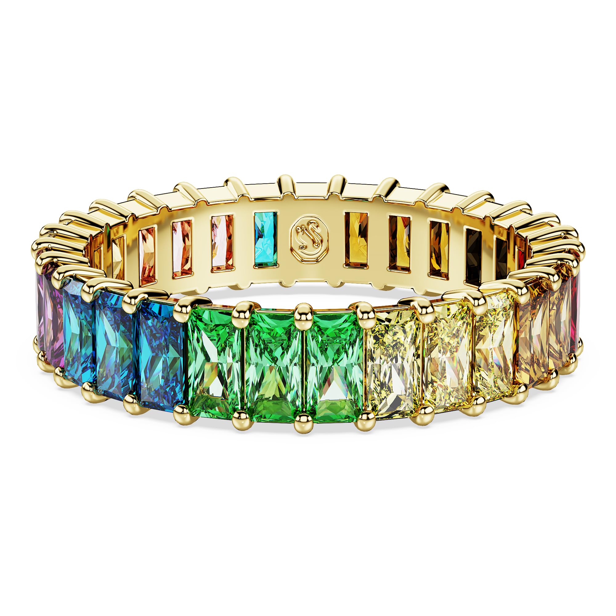 Anillo Swarovski Matrix Band Con Piedras Tipo Baguette Multicolores - Venta Internacional.