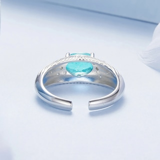 Foto 5 | Anillo Piedra Azul De Plata .925, Talla Ajustable
