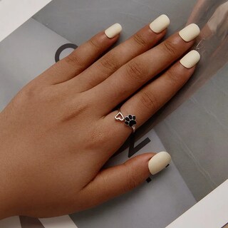 Foto 2 | Anillo Chulada, Huella De Perro Y Corazón De Plata .925 Con Chapa De Platino, Se Puede Mojar