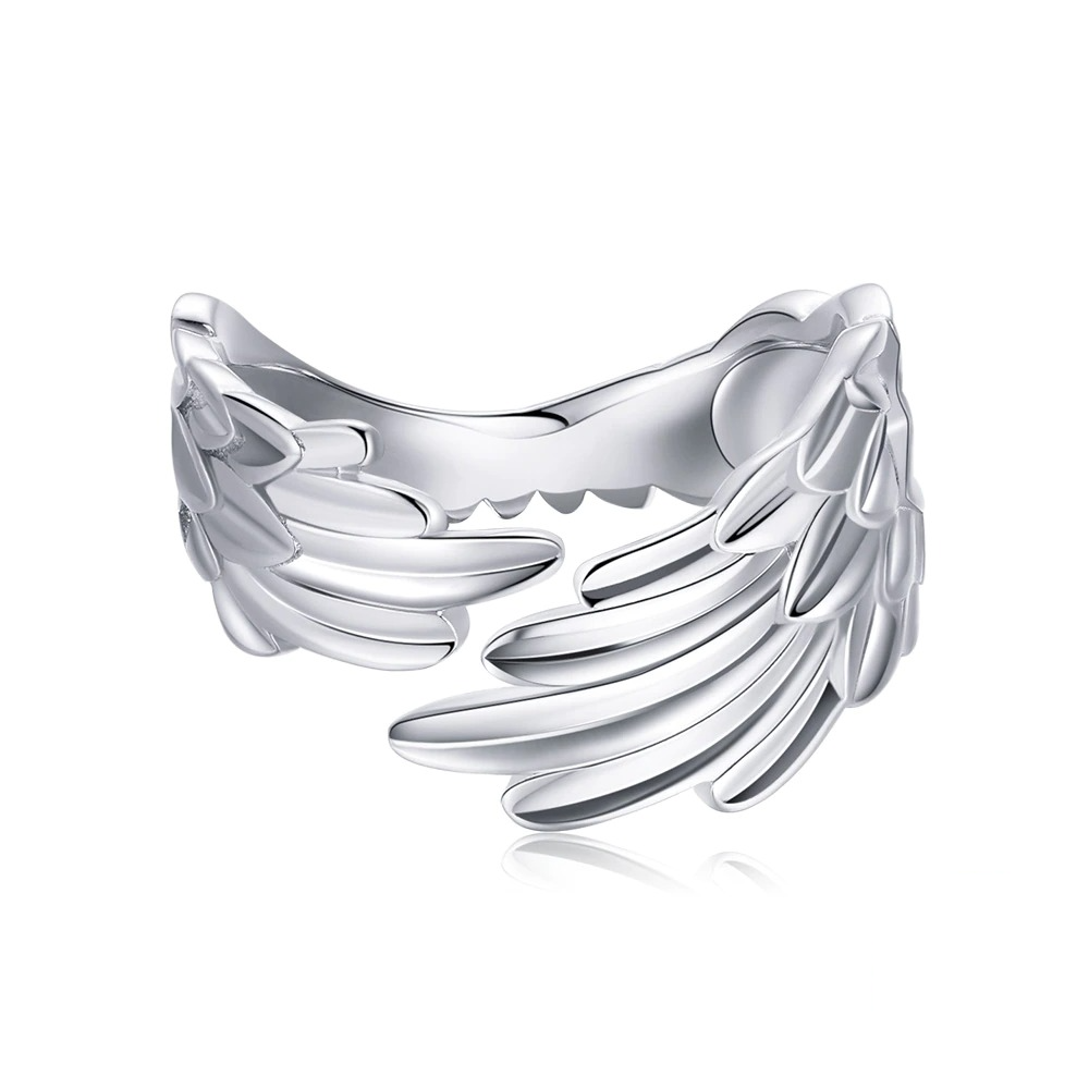 Foto 2 pulgar | Anillo Chulada De Plata .925 En Forma De Alas De Talla Ajustable Y Chapa De Platino
