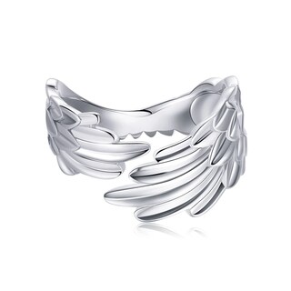 Foto 1 | Anillo Chulada De Plata .925 En Forma De Alas De Talla Ajustable Y Chapa De Platino