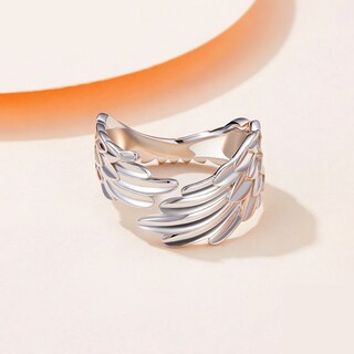 Foto 4 | Anillo Chulada De Plata .925 En Forma De Alas De Talla Ajustable Y Chapa De Platino
