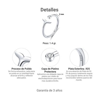 Foto 5 | Anillo Chulada, Cola De Sirena De Plata .925 Con Chapa De Platino