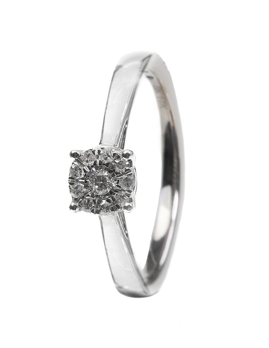 Anillo Lucie de Diamantes Oro Blanco de 14k Talla 5.5