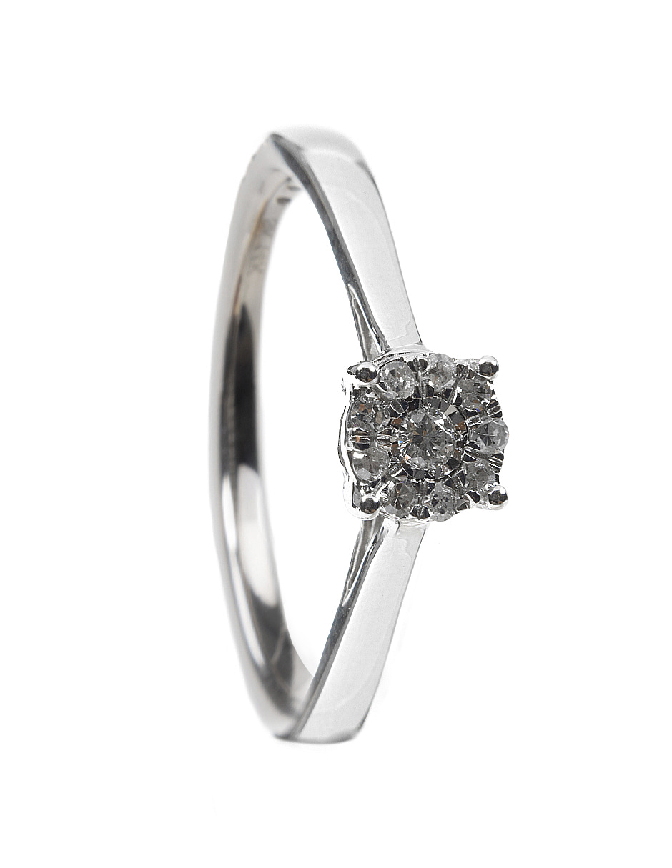 Foto 4 pulgar | Anillo Lucie de Diamantes Oro Blanco de 14k Talla 5.5