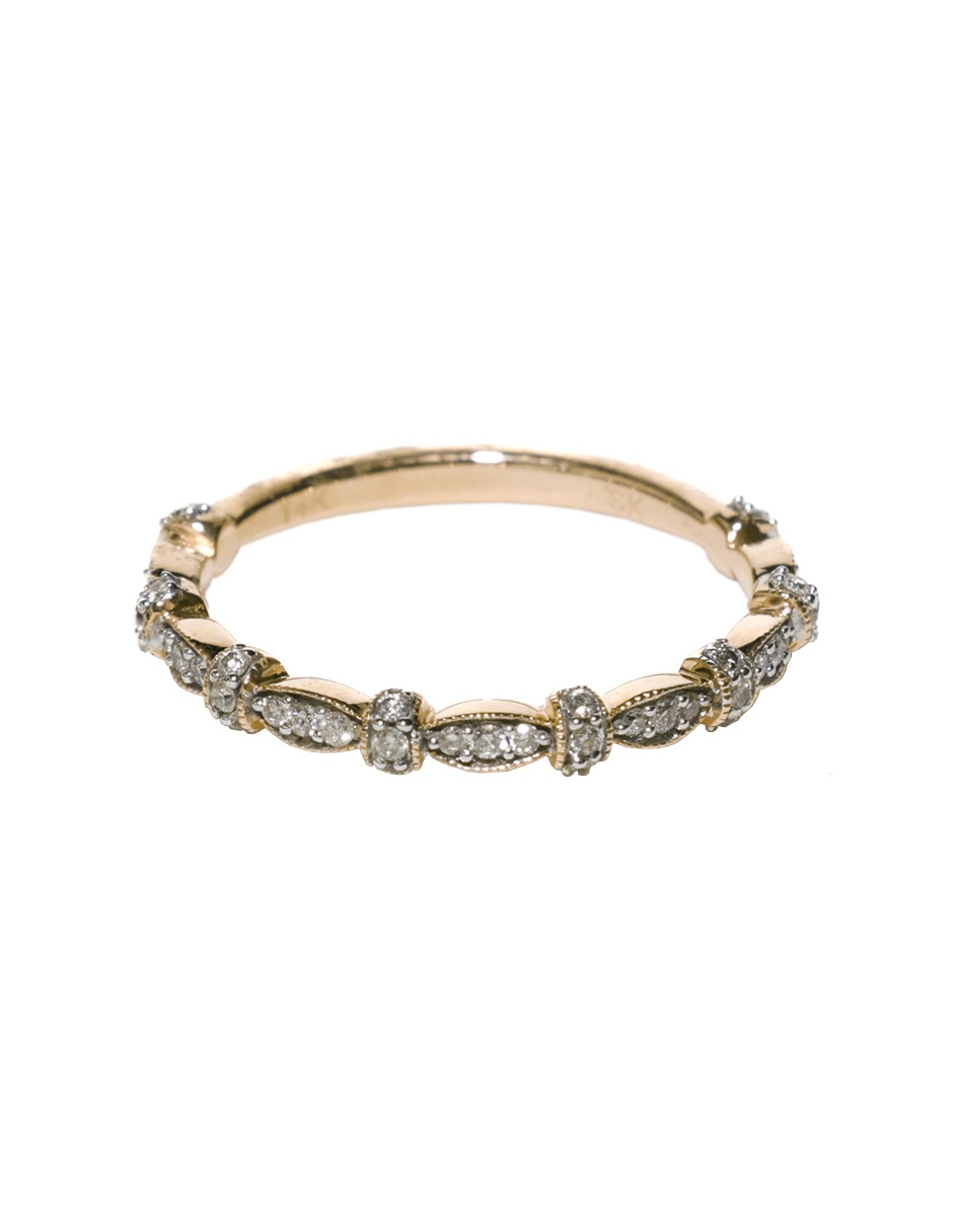 Anillo con Diamantes en Oro Amarillo 14k Lucie Talla 6.5