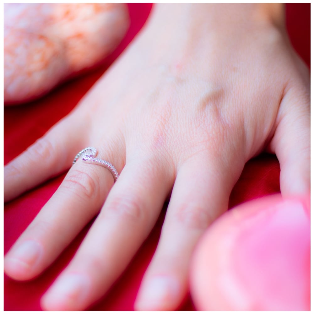 Foto 4 pulgar | Anillo De Plata 925 De Doble Compromiso Con Circonitas Para Mujer - Venta Internacional.