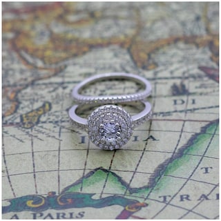 Foto 7 | Anillo De Plata 925 De Doble Compromiso Con Circonitas Para Mujer - Venta Internacional.