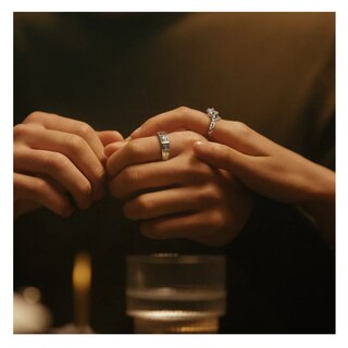 Foto 2 | 2 Anillos De Promesa Plata 925 Belug Hombre Y Mujer Ajustables Plata
