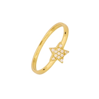 Foto 1 | Anillo Zekie 7146 Oro 10k Amarillo Estrella Con Zirconias