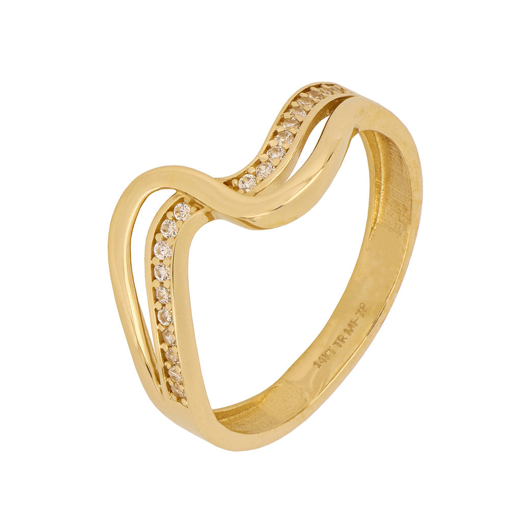 Foto 2 pulgar | Anillo de Oro 14k con Zirconias Zekie